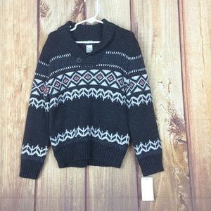 Shawl collar boys sweater Fair Isle